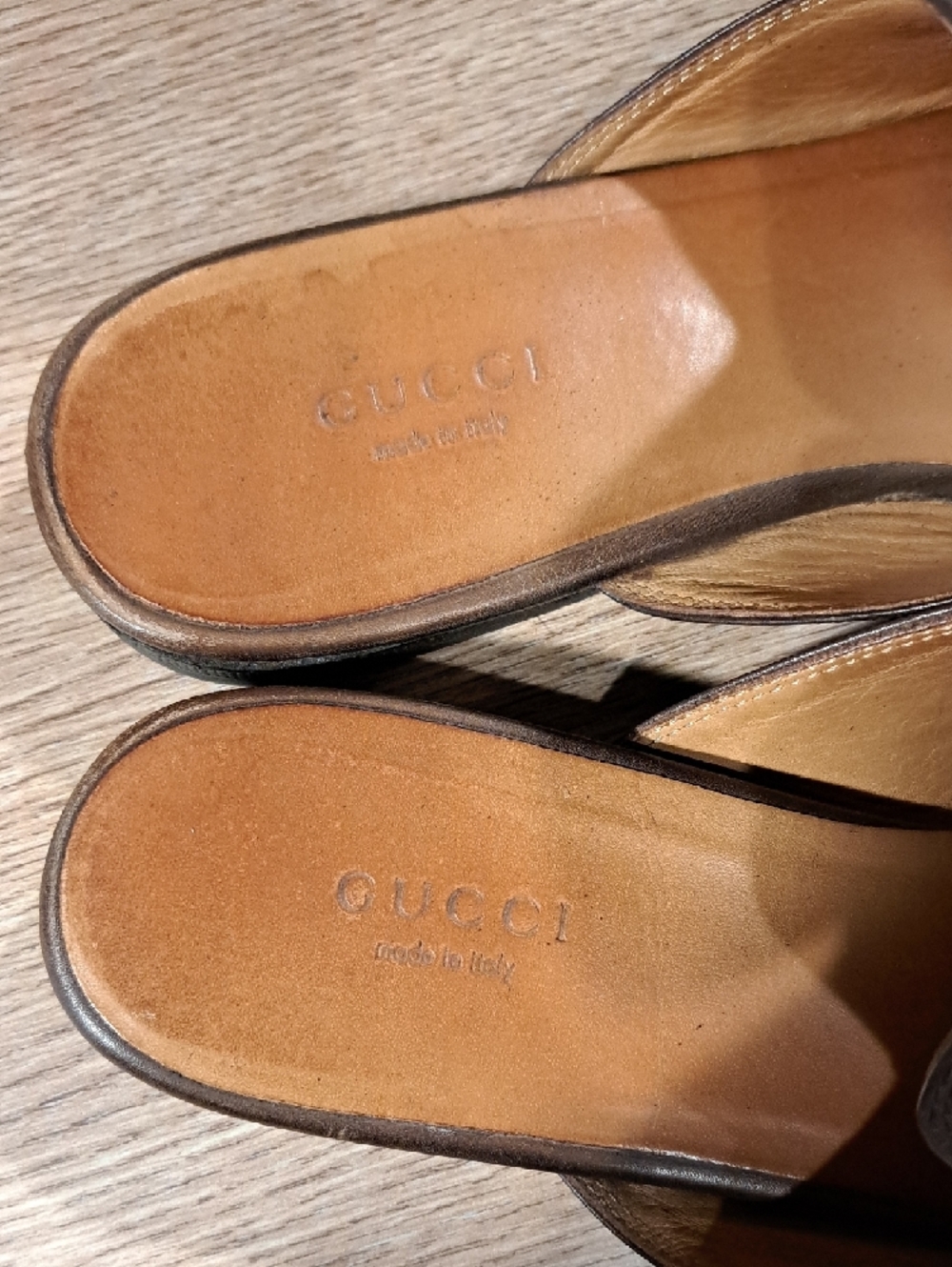 Gucci Brown Leather Pricetown Mules 38.5 US 8.5 With Box And Shoebags. - Picture 6 of 11